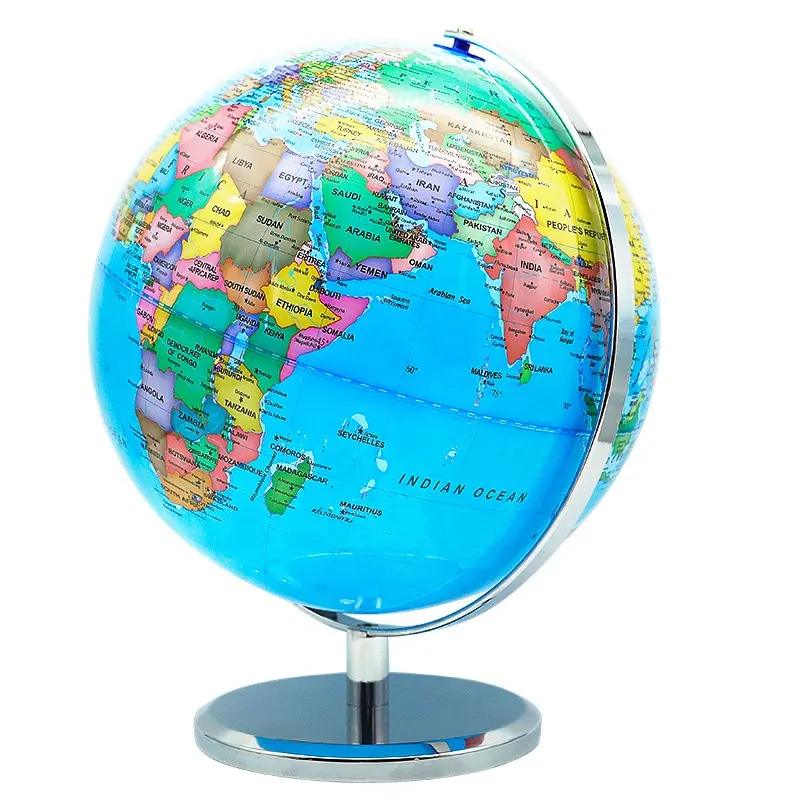 Mappamondo illuminato a globo rotante con luci a LED per l'insegnamento della geografia mappa del mondo