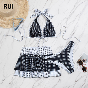 Conjunto de bikini de 3 piezas RUIQUWIN OEM para mujer, traje de baño push-up con tanga, ropa de playa, traje de baño de verano. - Product Image 1