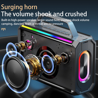 Micrófonos inalámbricos para máquina de Karaoke profesional, Unidad de bocina de 4 pulgadas, altavoz inalámbrico portátil LED RGB para exteriores para fiesta