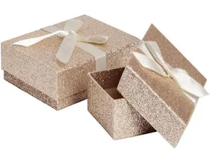 Rose gold glitter rose sparkle christmas paper gift boxes supplier