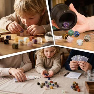Vente en gros de dés en pierre de cristal naturelle 16*16mm pour jeux de rôle sur table, D&D, jeux de société et divination - Product Image 3