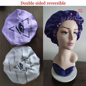 Wholesale Personalized Custom Logo Bonnet With Edge <b>Scarf</b> Private Label Bonnets and Satin Hair Wraps Promotion Gift - Product Image 3