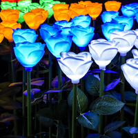 Lampe led solaire en forme de rose, éclairage d'extérieur pour le jardin, les vacances