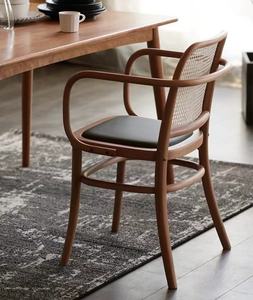 Sedia da Pranzo in Legno e Rattan Fatta a Mano, Sgabello Alto in Legno Antico da Produttore Indonesiano per Arredamento Casa, <span class=keywords><strong>Bar</strong></span> e Appartamenti - Product Image 6