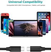 Superschnelles Tragbares Übertragungskabel mit Geflochtener Datenübertragung Typ-C USB-Stecker Typ C 3.1 100W Männlicher Anschluss