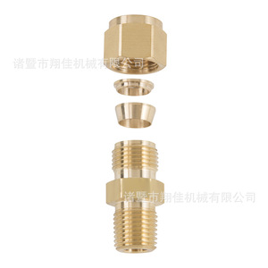 Xiangjia Machinery Brass Double Ferrule Fitting M10x1 High Pressure External Thread Connector For Industrial Use - Product Image 2