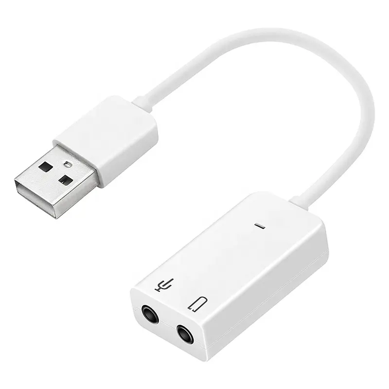 Xput Thẻ Âm Thanh USB Ngoài 2.0 Kênh Ảo 7.1 Màu Trắng OEM Giá Rẻ Thẻ Âm Thanh USB Sang Giắc Cắm 3.5MM