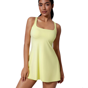 <span class=keywords><strong>Robe</strong></span> <span class=keywords><strong>de</strong></span> <span class=keywords><strong>golf</strong></span> et <span class=keywords><strong>de</strong></span> tennis à compression extérieure confortable à séchage rapide pour femmes avec col carré pour vêtements <span class=keywords><strong>de</strong></span> sport - Product Image 3