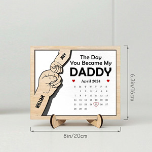 Cadeau commémoratif en bois pour la fête des pères : « Le jour où j'ai devenu père de votre enfant » – Cadeau souvenir pour papa - Product Image 3