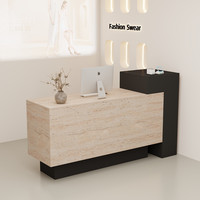 Comptoir de caisse minimaliste moderne en cuir pour magasin de vêtements, salon de beauté et restaurant, avec fonction de démontage