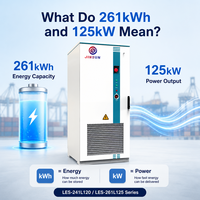 Système de stockage d'énergie intelligent (ESS) industriel et commercial 100 kWh 261 kWh, alimentation extérieure 125 kW 250 kW avec PCS refroidi par liquide