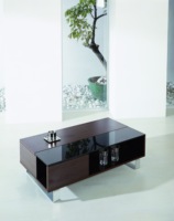 Table basse extensible en bois avec plateau en verre, design européen moderne, étagère de rangement, convertible, élévation, meubles de maison, salon, salle à manger