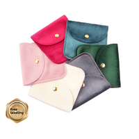 Haut de gamme velours tissu Snap-on Type bijoux sac pour anneau collier pendentif et petits accessoires stockage en gros bijoux sacs