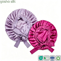 Bonnet de nuit en soie avec logo, plusieurs couleurs, différentes tailles, emballage personnalisé, boîte cadeau de luxe en soie de mûrier pour femmes