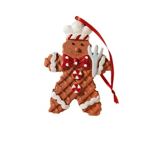 Decorazioni Natalizie in Stile Europeo Palline in Resina <span class=keywords><strong>con</strong></span> Disegni di Omino di Pan di Zenzero, Fiocchi di Neve, Renne e Orso Nero - Product Image 5