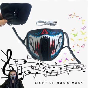 قناع LED يعمل بالصوت وتفاعلي مع الموسيقى للاستخدام في الهالوين والحفلات الصاخبة والحفلات الموسيقية - Product Image 2
