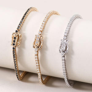 14k katı altın 2mm Lab elmas düşük profil 4 Prong tenis bilekliği hakiki elmas bilezik güzel beyaz elmas bilezik - Product Image 5