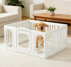 Jaula para Perros de Plástico Ecológica y Segura Más Vendida, Barrera Protectora Reforzada con Botones, Valla para Mascotas Transfronteriza, Sólida para Interiores y Exteriores - Product Image 1