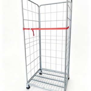 รถเข็นโลจิสติกส์แบบกรงลวดชุบสังกะสีแบบหนาพิเศษสองด้านสำหรับคลังสินค้า - Product Image 2