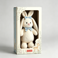 Boîte en carton pliable personnalisée avec fenêtre pour cadeaux de poupées, grand emballage, boîte à jouets pour enfants