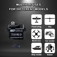 Moteur servo RC mini tout métal PTK 7310 MG-D pour voitures de drift professionnelles avec vitesse de réaction de 0,03