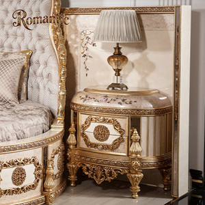 เตียงไม้ทรงกลมคุณภาพสูงสไตล์วิลล่าหรูหราหรูหราดีไซน์เนอร์เฟอร์นิเจอร์ห้องนอนโครงเตียงควีนไซส์ - Product Image 4