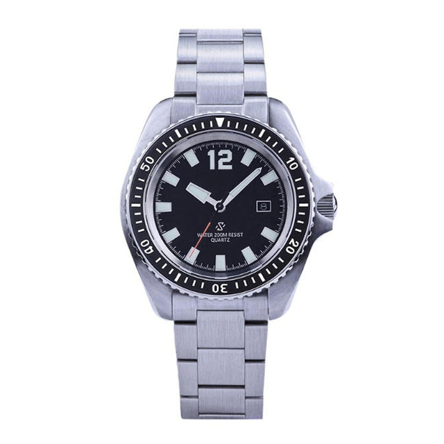 For Movement Ronda 200m Waterproof Stainless Steel Quartz 20mm Band Simple Fashion Divers Watches for Men