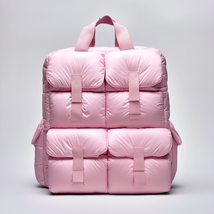 Borsa all'ingrosso in Nylon di qualità <span class=keywords><strong>rosa</strong></span> gonfio zaino di ultima progettazione zaino alla moda Puffer zaino da <span class=keywords><strong>donna</strong></span> - Product Image 1