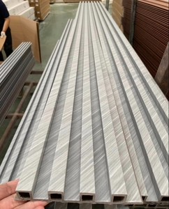 Hiện đại <span class=keywords><strong>PVC</strong></span> tráng WPC <span class=keywords><strong>Panel</strong></span> tường trang trí trong nhà Gỗ nhựa composite Ốp với rãnh thiết kế chống thấm nước & chống cháy - Product Image 3