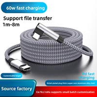 Câble de charge rapide tressé Type-C vers Type-C PD 60W avec transfert de données pour téléphones mobiles et tablettes