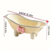 Porte-savon de baignoire en plastique créatif et mignon avec nœud, accessoires de bain jetables imperméables, plateau décoratif pour la maison