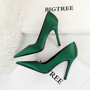 Ultra High Stiletto Slip-on Pointed Toe Sexy Figure-flattering Satin <b>Pumps</b> for Women, Nightclub Dress Heels - Product Image 5