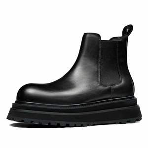 New High Authentic <b>Boots</b> Men's Suede Genuine Leather Thick Sole 5CM Elevator Short <b>Boot</b> With Premium Texture - Product Image 1