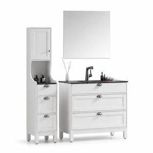Custom Size and Design Floor Standing <b>Bathroom</b> Vanity <b>With</b> Side <b>Cabinet</b> and Frameless Mirror - Product Image 6