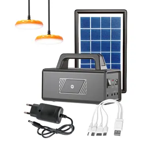 Camping en plein air charge mobile 100W kits de lumière LED solaire système de panneau solaire mini système solaire lumière LED