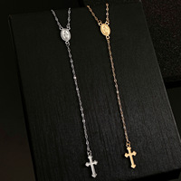 Mode européenne et américaine nouveau collier croix Madonna collier femmes mode pendentif gland collier