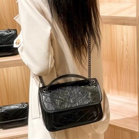 Sac à main de luxe pour femme en cuir de vachette, sac bandoulière messager avec chaîne, par le créateur de mode Wandering