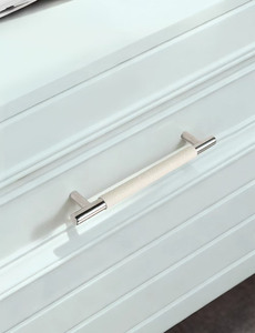 Hot Sale Solid 304 Stainless Steel Real Cowhide Wardrobe Handles Luxury Brown White Black Leather Handles for Kitchen Cabinets - Product Image 3