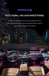 Pour Lexus 2018-2021 <span class=keywords><strong>ES</strong></span> NX RX Éclairage d'ambiance intérieur de voiture LED 64 couleurs Symphonie Bandes lumineuses universelles Lumière d'ambiance - Product Image 5