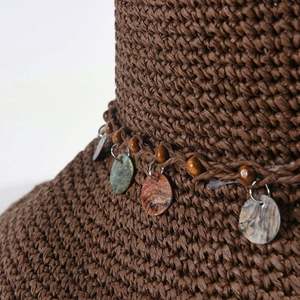 Sombrero de Paja de Ala Ancha Hecho a Mano con Cadena de Conchas de Colores Nuevos para Primavera/Verano, Plegable, para Mujer, Protección Solar, para Vacaciones y Playa - Product Image 6