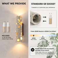 Lámpara de Pared Decorativa Moderna de Piedra Terrazo, Aplique de Pared LED G9, 85-265V, Luz Ascendente/Descendente, Iluminación para Dormitorio, 90 CRI