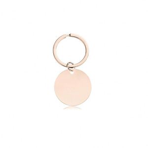 Rose Gold Color Blank Stainless Steel Metal <b>Keychain</b> Different Shape DIY Laser UV Printing Round Heart Bone Rectangle Keyring - Product Image 3