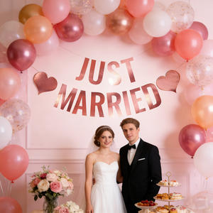 EASTTERN Bannière de lettres moderne en papier écologique DIY, avec paillettes dorées rose, pour mariage, remise de diplôme, Diwali, Noël - Product Image 5