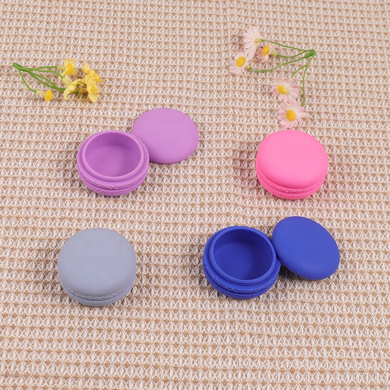 Wellfine New Style Macaron小型ポータブルトラベルジャー/女性用シリコン高級化粧品容器かわいいピルケースコンテナ (4個)