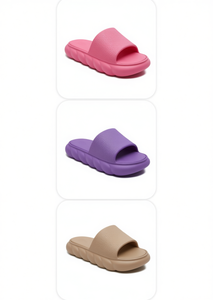 Ciabatte da donna in EVA stile nuvola, viola, taglia 28, ultra morbide, a punta aperta, per bagno - Product Image 1