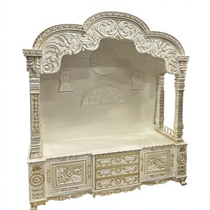 Grand Teak Wooden Pooja Ghar <b>Mandir</b> Australia South Indian Style Teak Wood Temple For Puja Room Golden Temple <b>Mandir</b> for Home UK - Product Image 3