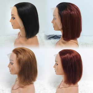 Promoción Letsfly: Pelucas Bob Rectas de 35$ con 200 gramos, Color 10 Pulgadas, Pelucas Frontales de Encaje 13x4, Cabello Humano 10A 100% Disponible al por Mayor 250% - Product Image 1