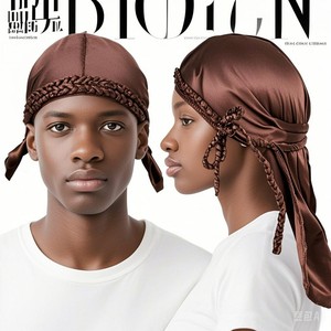 Hip Hop Satin Soie Turban Bonnets Durags Réglable Unisexe Pirate Cap pour Cheveux Longs Tresses Ski Cyclisme Pêche pour Dreadlock - Product Image 6