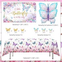 Nicro Prix Usine – Kit de Décoration Thème Papillon Rose et Violet pour Fête : Ballons, Boîte en Papier, Décoration de Gâteau – Anniversaire, Baby Shower