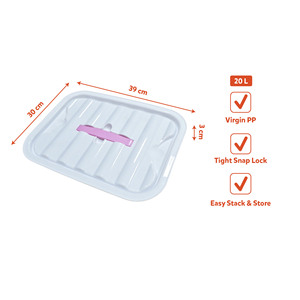 20L Multi Color PP Plastic Storage <b>Box</b> Lid Tight Snap Lock <b>Stackable</b> Organizer Bin Virgin Material Durable Kitchen Wardrobe - Product Image 2